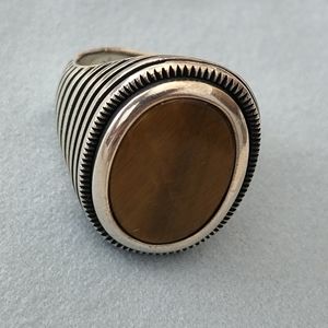 925 sterling silver tiger eye ring size 10